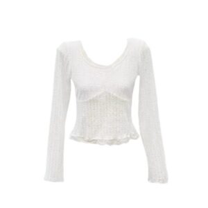 Gentle Lace Stitching Long Sleeves